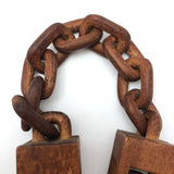 Great Carved Chain Links Whimsy with Two Balls in Cages