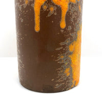 Mid-Century Fat Lava Orange and Brown Royal Haeger Cylinder Vase