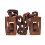 Great Carved Chain Links Whimsy with Two Balls in Cages