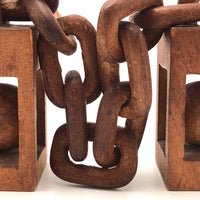 Great Carved Chain Links Whimsy with Two Balls in Cages