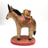 Vintage Mexican Folk Art Burro Candleholder