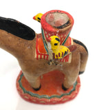 Vintage Mexican Folk Art Burro Candleholder