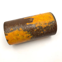 Mid-Century Fat Lava Orange and Brown Royal Haeger Cylinder Vase