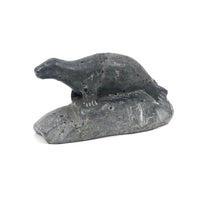 Inuit Carved Stone Seal on Rock