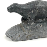 Inuit Carved Stone Seal on Rock