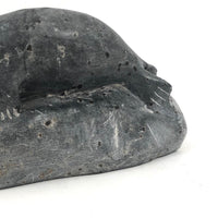 Inuit Carved Stone Seal on Rock