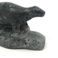 Inuit Carved Stone Seal on Rock
