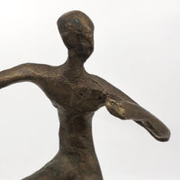 Bronze Tabletop Sculpture of Surfer Riding Wave