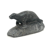 Inuit Carved Stone Seal on Rock