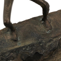 Bronze Tabletop Sculpture of Surfer Riding Wave