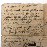 Fantastic c. 1830 Ink Drawing of Lamia with Verses, Riddles, Numbers