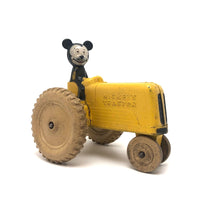 Sunroco Rubber c. 1930s Mickey Mouse on Yellow Tractor