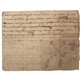 Fantastic c. 1830 Ink Drawing of Lamia with Verses, Riddles, Numbers
