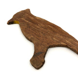 Old Wooden Cardinal Cutout with Bright Yellow Painted Beak