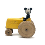 Sunroco Rubber c. 1930s Mickey Mouse on Yellow Tractor
