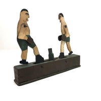 Fabulous Handmade Toy Wooden Boxers in Green Shorts