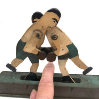 Fabulous Handmade Toy Wooden Boxers in Green Shorts