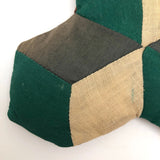 Geometric Piecework Linen and Silk Pin Cushion
