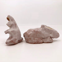 Pink Ceramic Bunnies - A Pair!