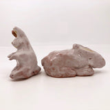 Pink Ceramic Bunnies - A Pair!
