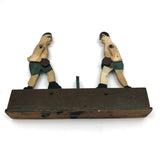 Fabulous Handmade Toy Wooden Boxers in Green Shorts