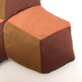 Geometric Piecework Linen and Silk Pin Cushion