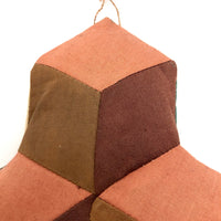 Geometric Piecework Linen and Silk Pin Cushion