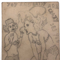 Daisy and Joy Are Crazy Ses You! Hand-drawn Postcard