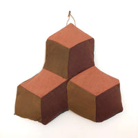 Geometric Piecework Linen and Silk Pin Cushion