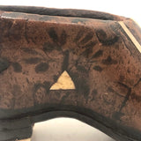 Amazing, Unusual Antique Miniature Leather Shoe with Bone Inlay