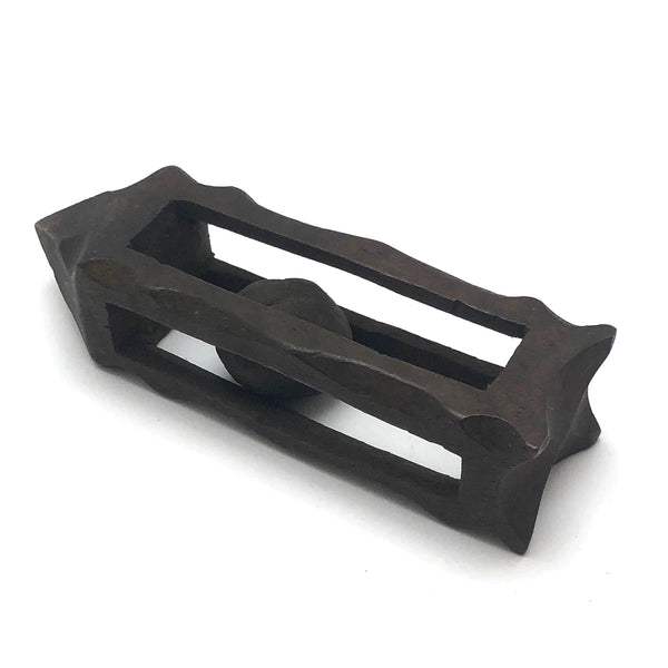 Pretty, Old Ball in Cage Carved Whimsy with Scalloped Edges