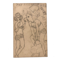 Daisy and Joy Are Crazy Ses You! Hand-drawn Postcard