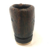 Amazing, Unusual Antique Miniature Leather Shoe with Bone Inlay