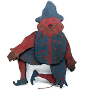 Large Jointed Wooden Jumping Jack Clown with Great Old Paint