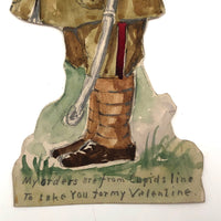 Antique Handmade Mechanical Valentine: Cupid's Soldier