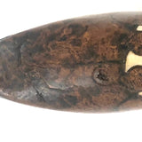 Amazing, Unusual Antique Miniature Leather Shoe with Bone Inlay