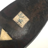 Amazing, Unusual Antique Miniature Leather Shoe with Bone Inlay