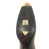 Amazing, Unusual Antique Miniature Leather Shoe with Bone Inlay