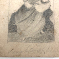 Mid 1800s Pencil Drawing "Daughter of Tecumseh" by Edward R. Peck, Hudson, Ohio