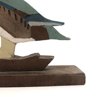Painted Wooden Folk Art Wood Duck in Excellent Palette