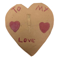 Antique Handmade Valentine: To My Love, Less Swap Hearts