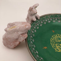 Pink Ceramic Bunnies - A Pair!
