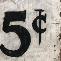 Special 25 Cents Hand-painted Sign on Wood Panel