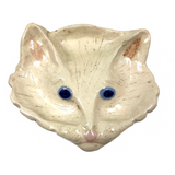 Handmade White Cat Face Dish