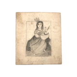 Mid 1800s Pencil Drawing "Daughter of Tecumseh" by Edward R. Peck, Hudson, Ohio