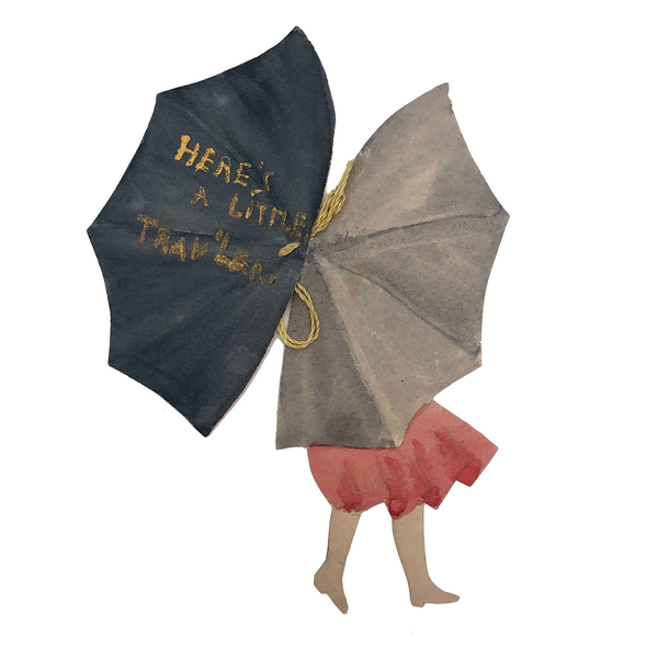 Antique Handmade Valentine: Here's a Little Traveler