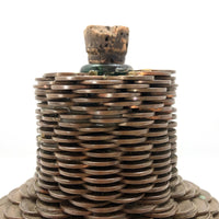 Penny Covered Folk Art Bottle