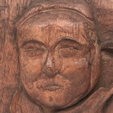 Curious Old Deep Relief Portrait Carving