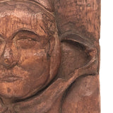 Curious Old Deep Relief Portrait Carving
