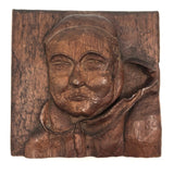 Curious Old Deep Relief Portrait Carving
